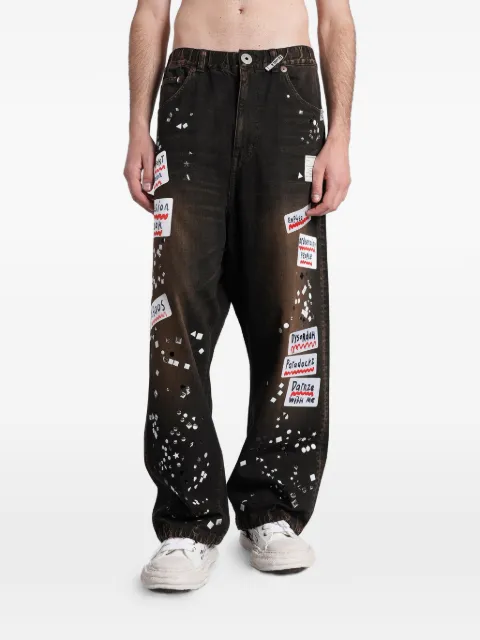 Maison MIHARA YASUHIRO patch-detail stud-embellished jeans