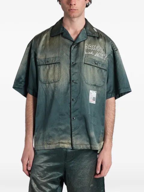Maison MIHARA YASUHIRO camisa bordada con efecto desgastado
