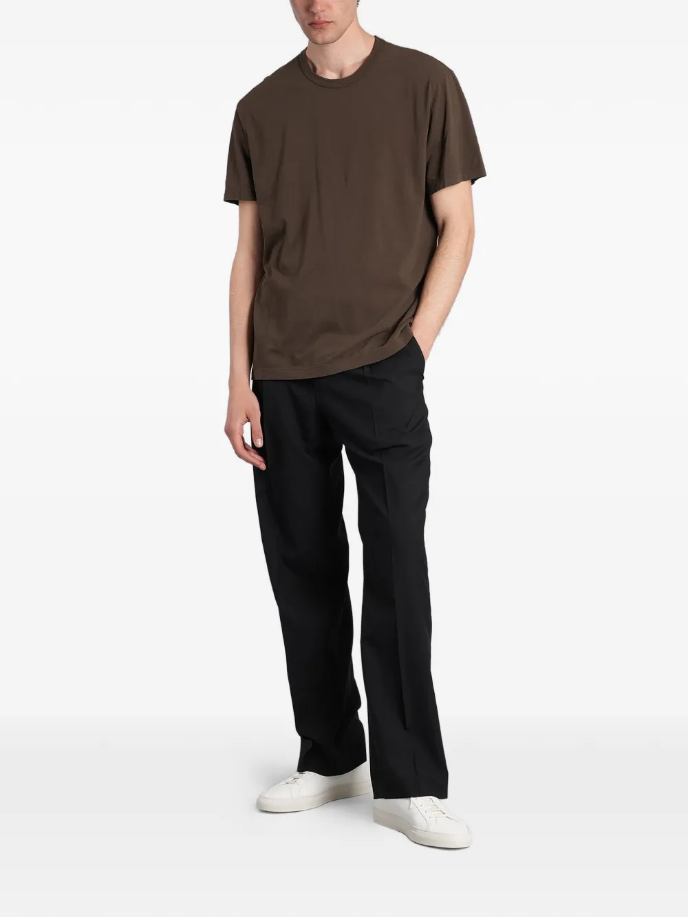 James Perse T-shirt met ronde hals Bruin
