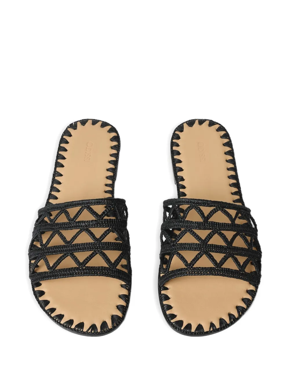 ODISSI Evie sandalen met zigzag-patroon Zwart