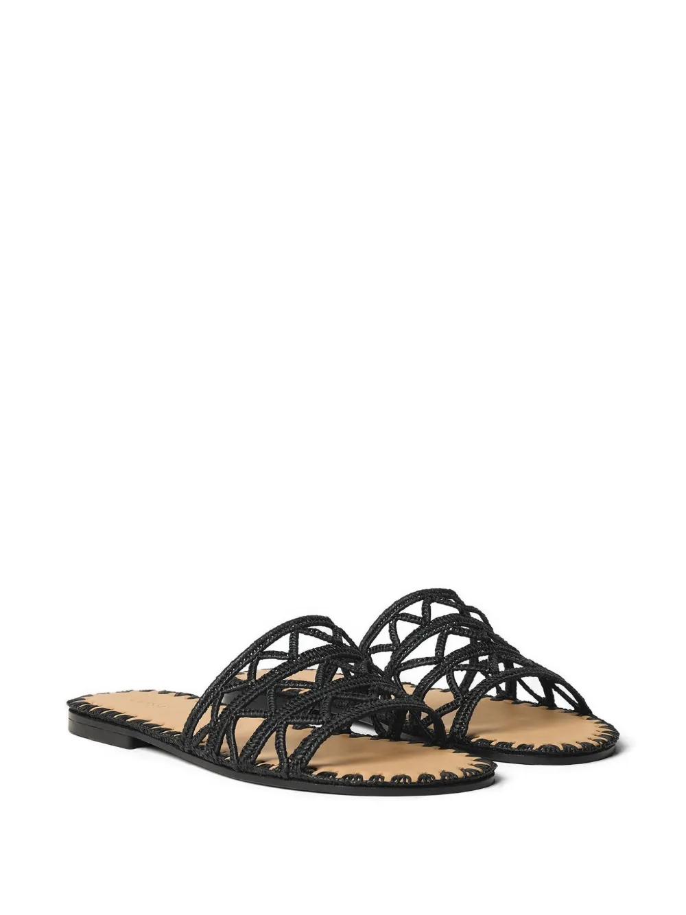 ODISSI Evie sandalen met zigzag-patroon Zwart