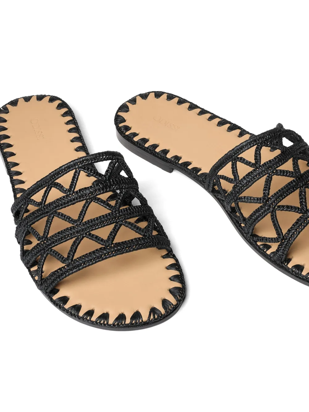 ODISSI Evie sandalen met zigzag-patroon Zwart