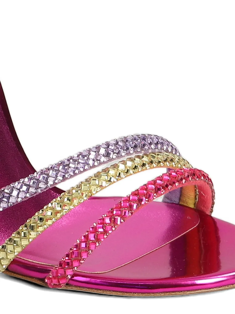 Casadei 140 Andromeda crystal-embellished heeled sandals Roze