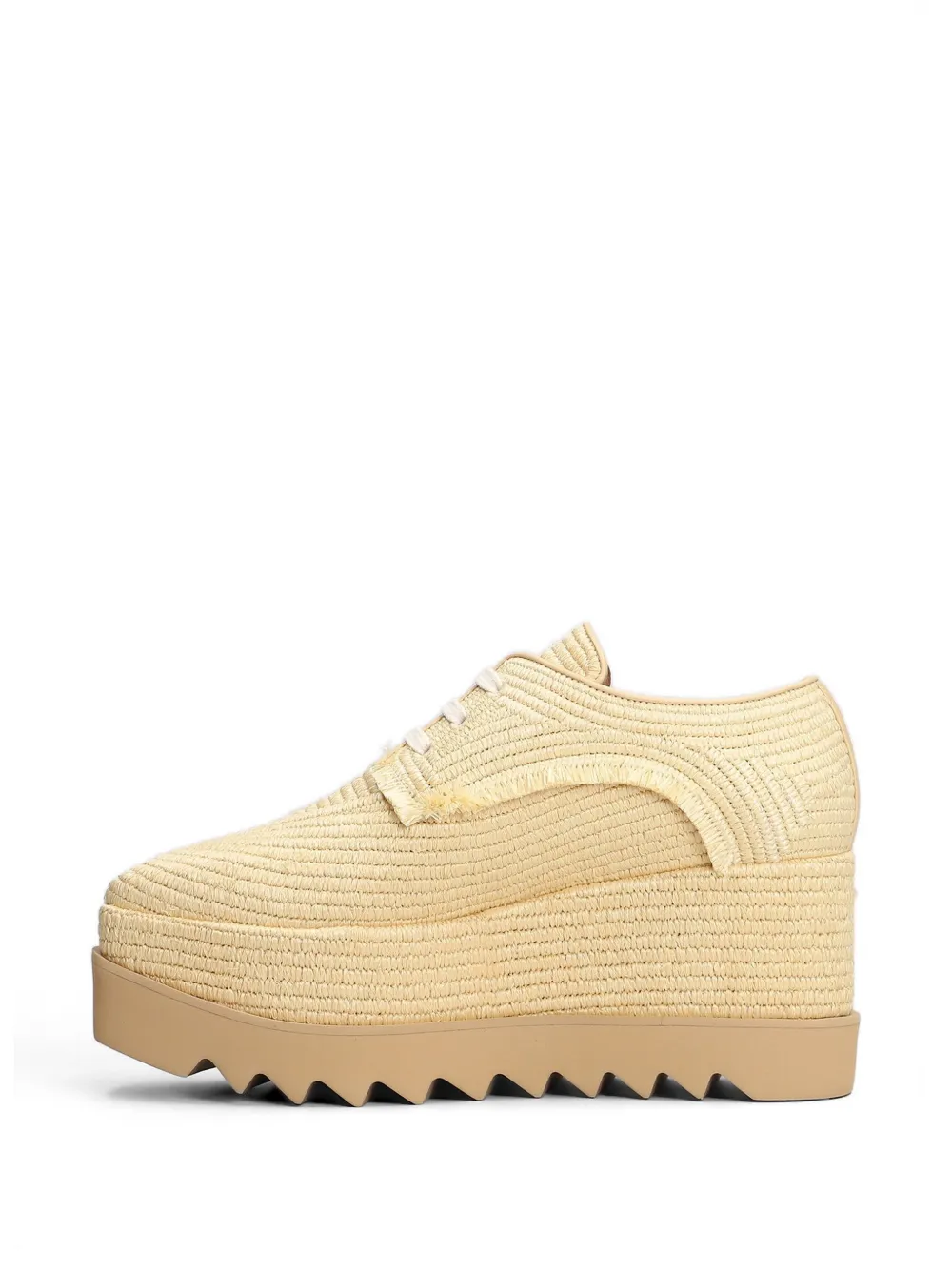Stella McCartney Elyse raffia platform sneakers Beige