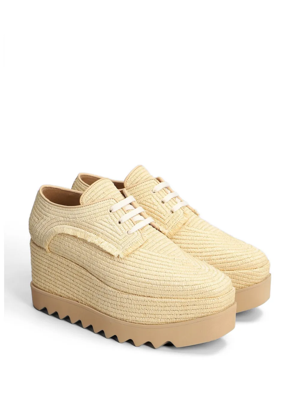 Stella McCartney Elyse raffia platform sneakers Beige