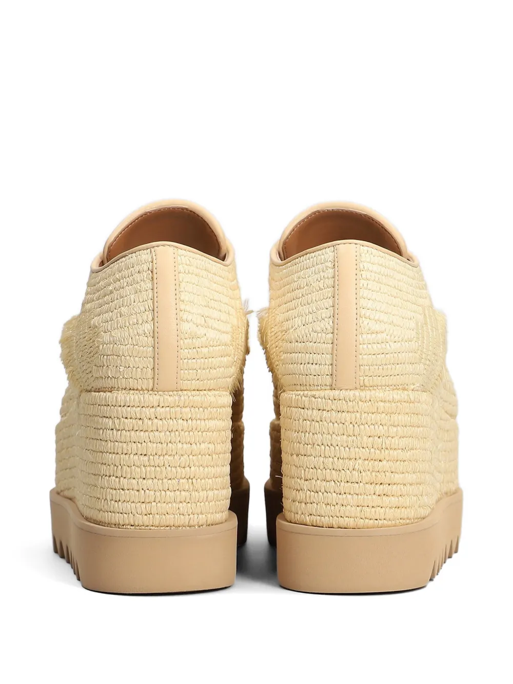 Stella McCartney Elyse raffia platform sneakers Beige