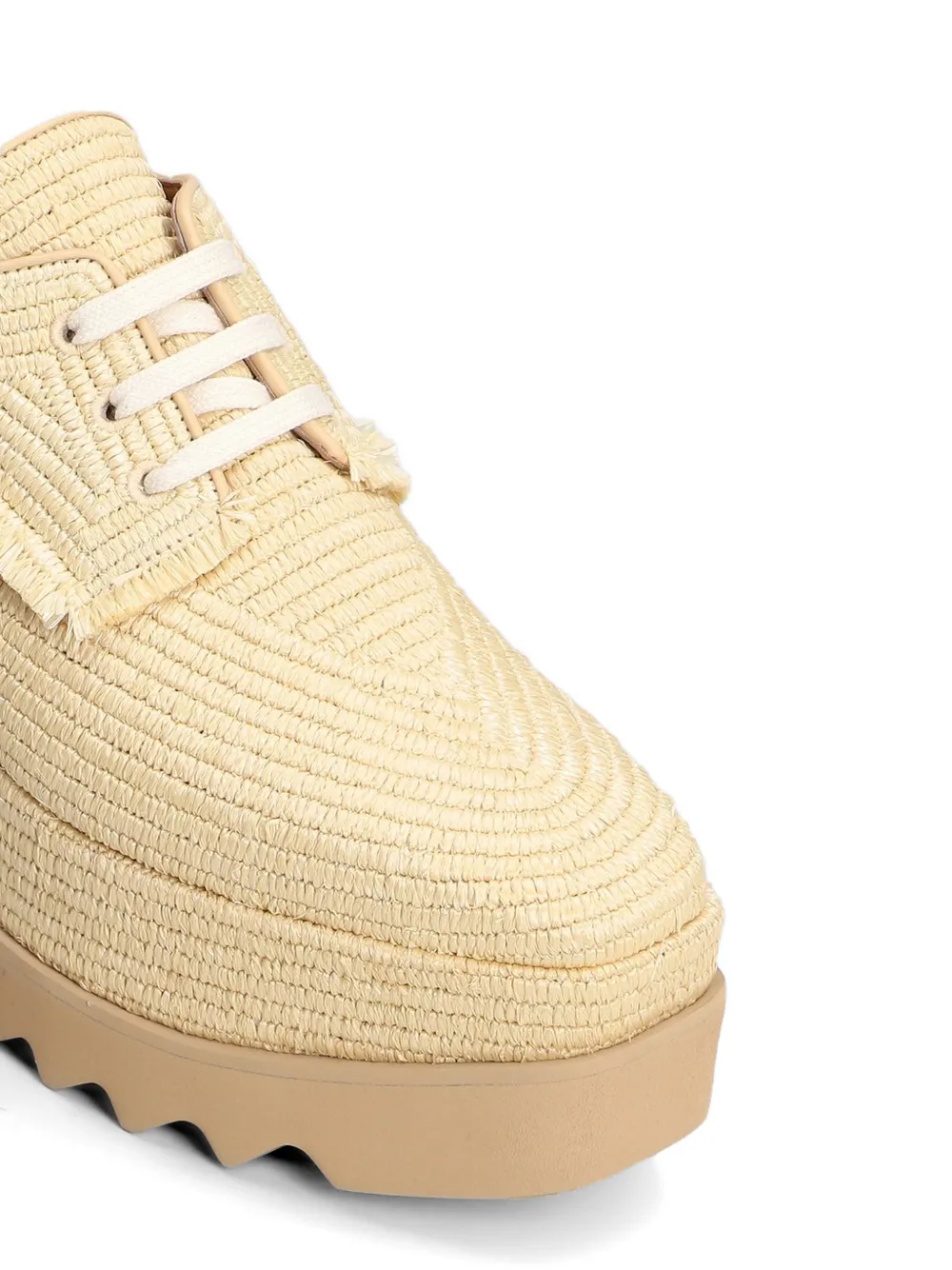 Stella McCartney Elyse raffia platform sneakers Beige