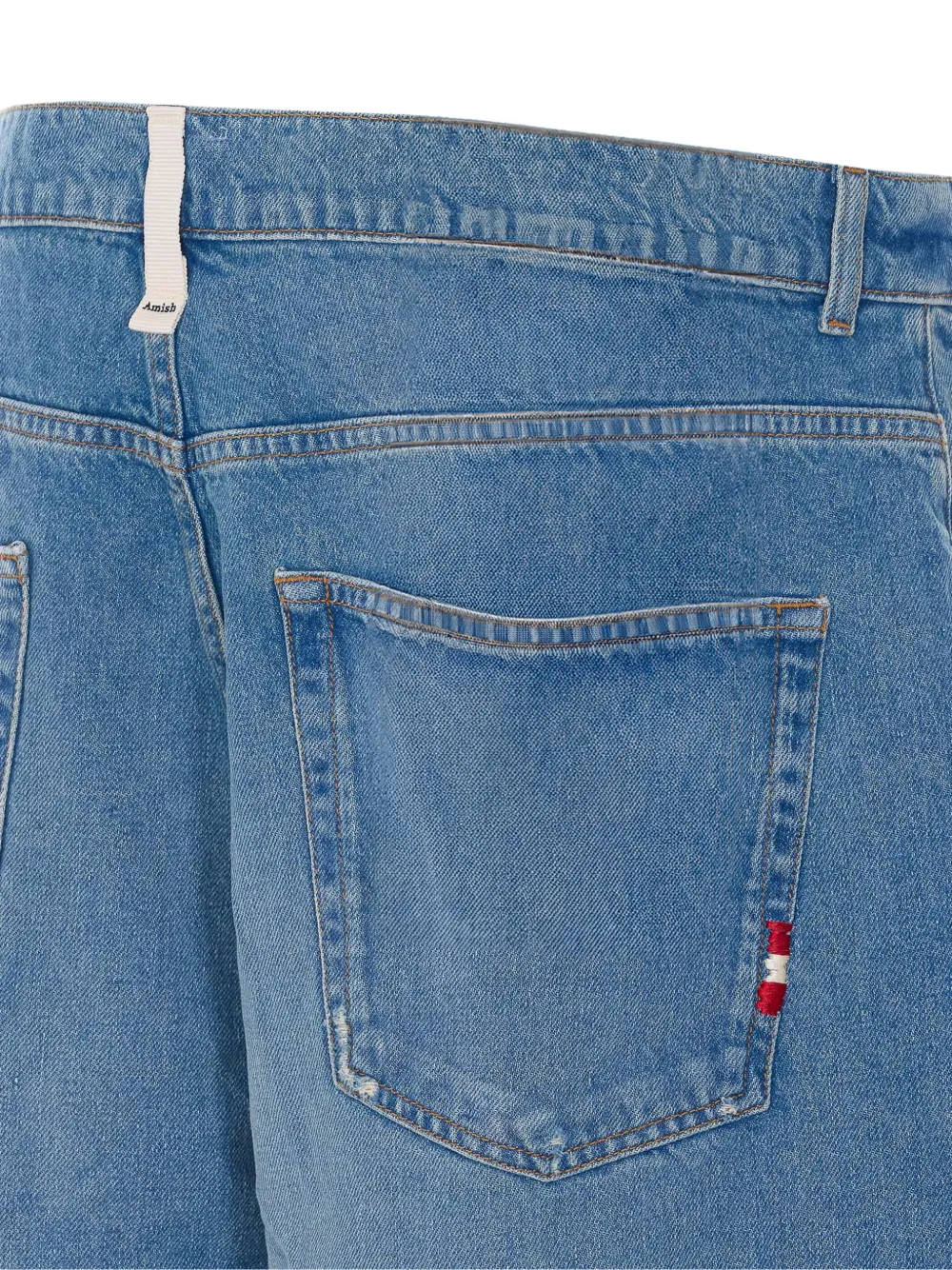 AMISH Spijkershorts met gerafeld effect Blauw