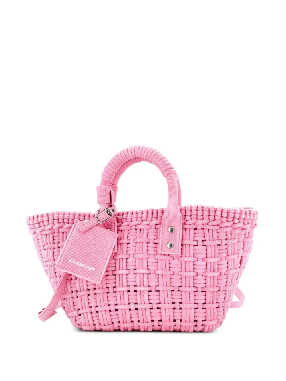 Balenciaga Pre-Owned Borsa tote Bistro Panier XS in denim intrecciato - Rosa