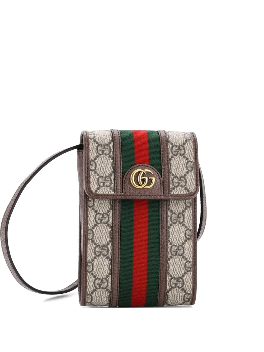 Gucci Pre-Owned Ophidia Vertical Flap GG Coated Canvas Mini crossbody bag - Brown