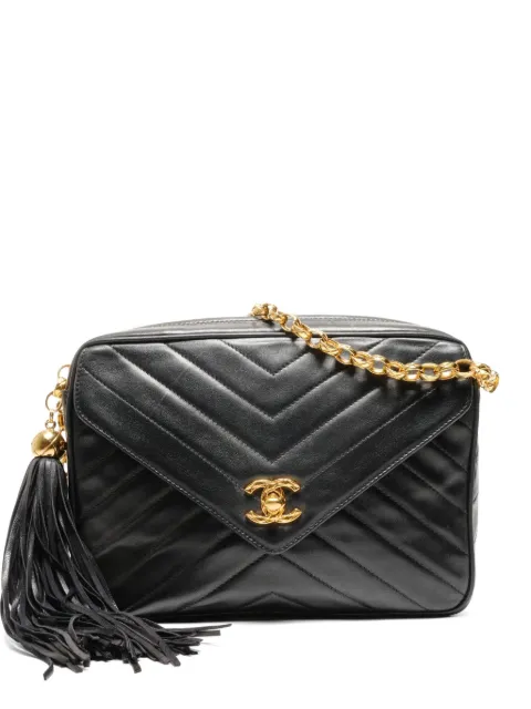 CHANEL Pre-Owned 1991-1994 CC turn-lock quilted tassel shoulder bag