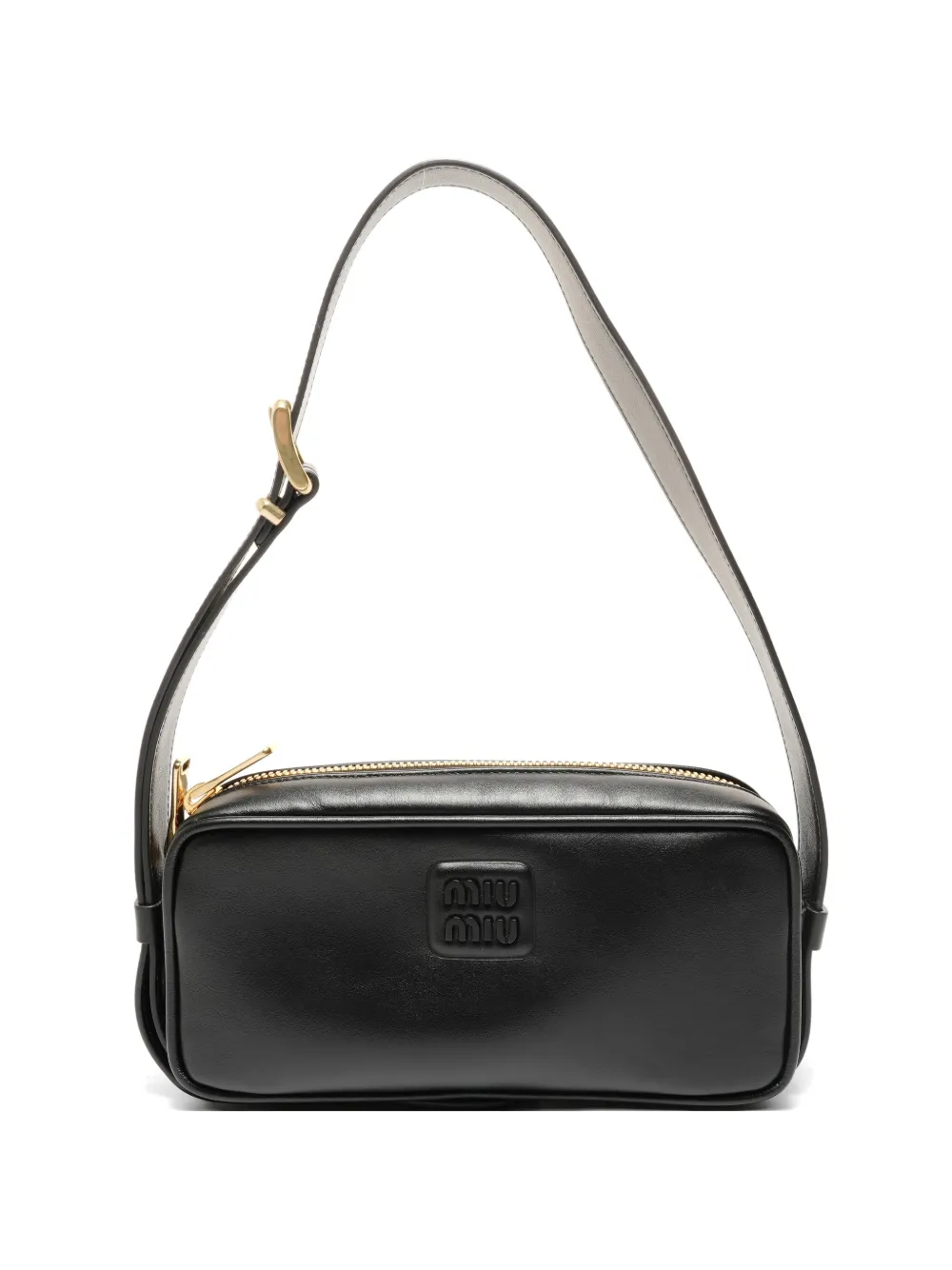 Miu Miu Pre-Owned 2020s embossed logo shoulder bag - Nero