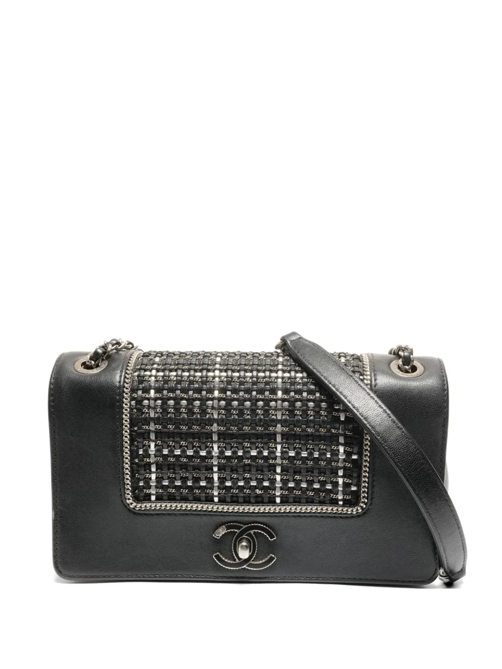 CHANEL Pre-Owned 2016-2017 Double Flap check shoulder bag - Nero