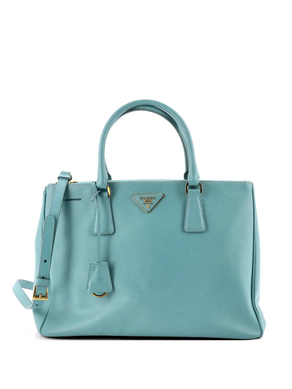 Prada Pre-Owned Double Zip Lux Saffiano Leather Medium tote bag - Blu