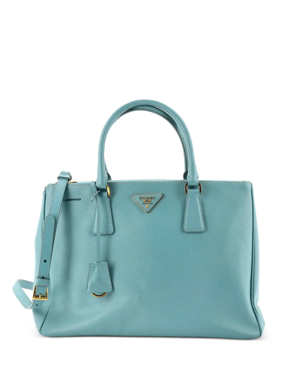 Prada Pre-Owned Double Zip Lux Saffiano Leather Medium tote bag - Blu