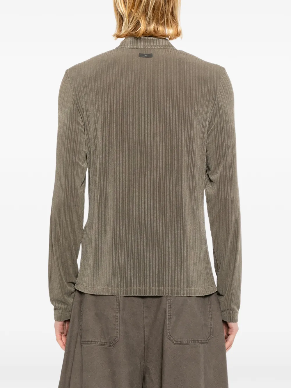 TEAM WANG design Reset Henley T-shirt Groen