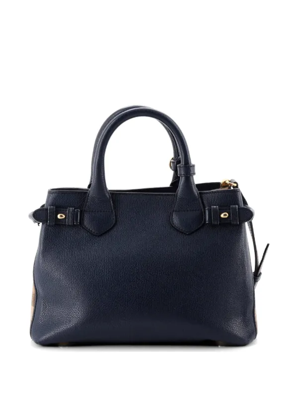 Burberry Pre-Owned バナー レザー＆ハウスチェックキャンバス 