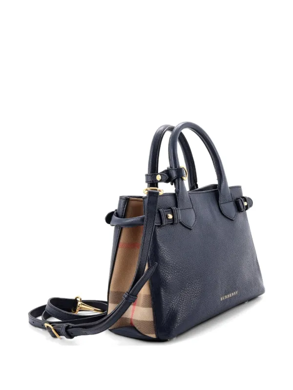 Burberry Pre-Owned バナー レザー＆ハウスチェックキャンバス 
