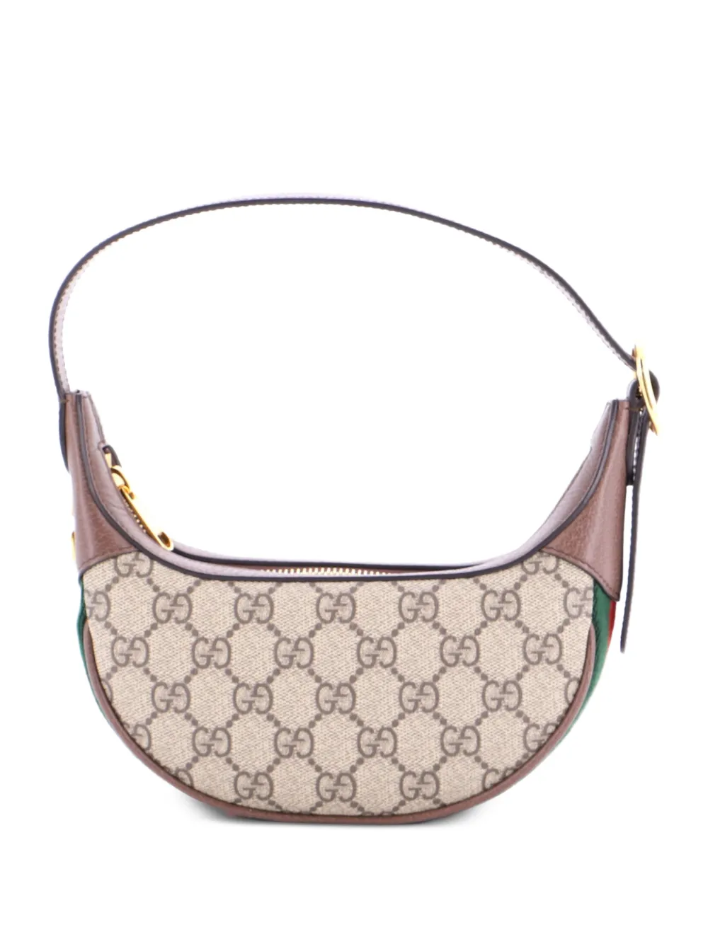 Gucci Pre-Owned Borsa passepartout Ophidia mini a mezza luna in tela cerata GG - Marrone