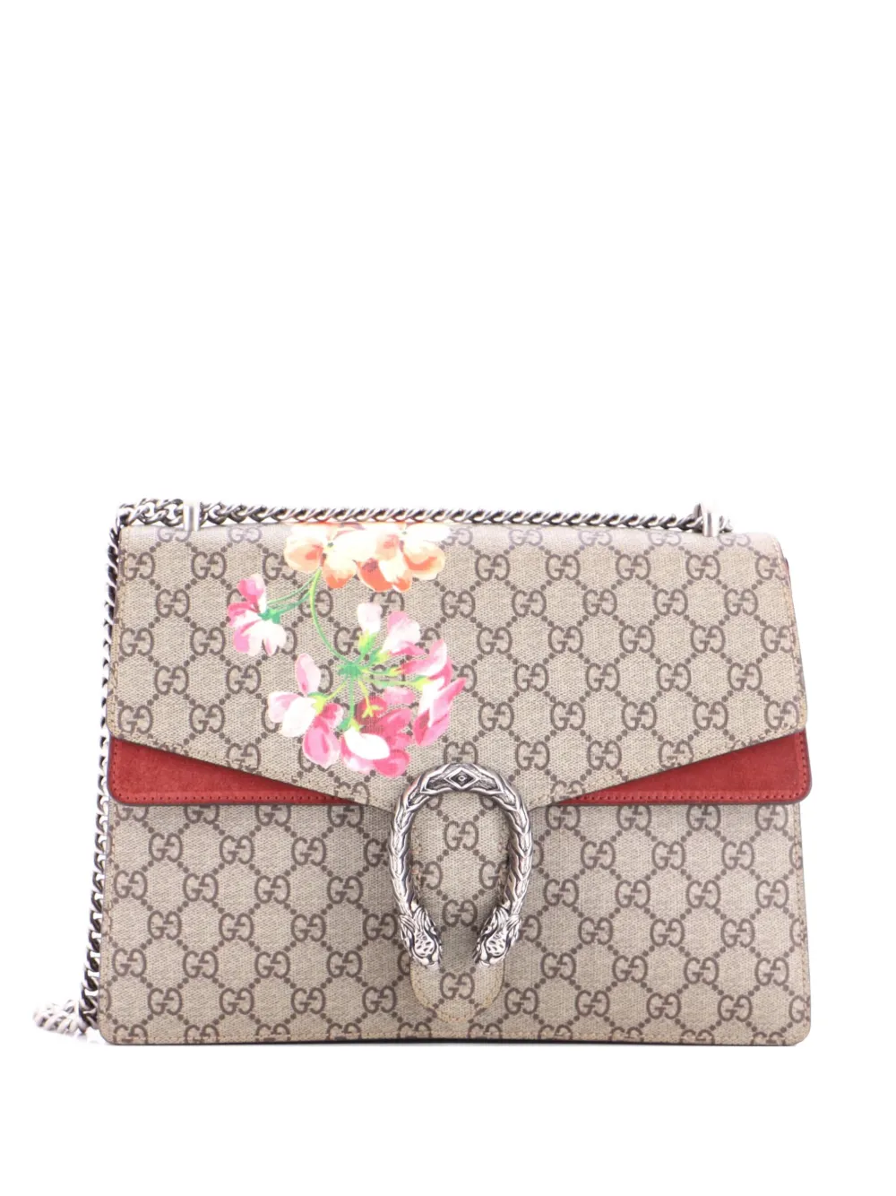 Gucci Pre-Owned Dionysus Bag Blooms Print GG Coated Canvas Medium shoulder bag - Marrone