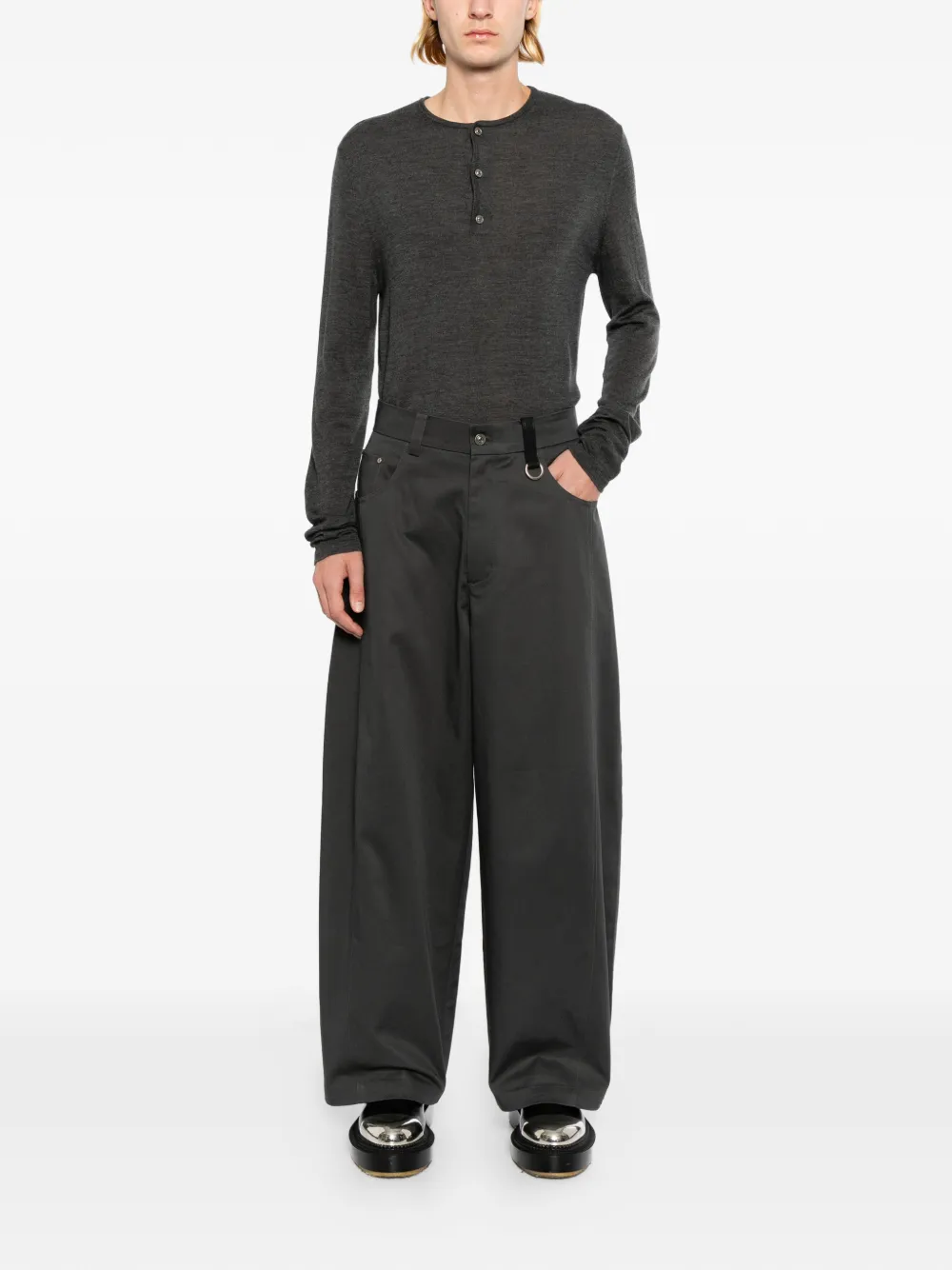 TEAM WANG design Reset broek met wijde pijpen Grijs