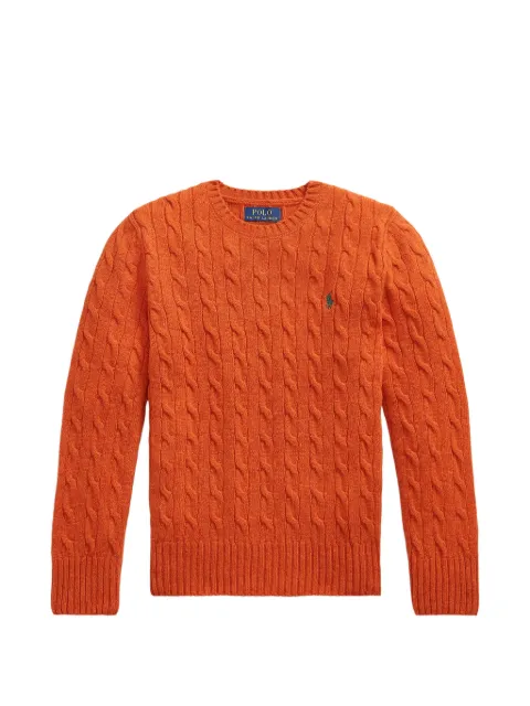 POLO RALPH LAUREN KIDS cable-knit embroidered-logo sweater