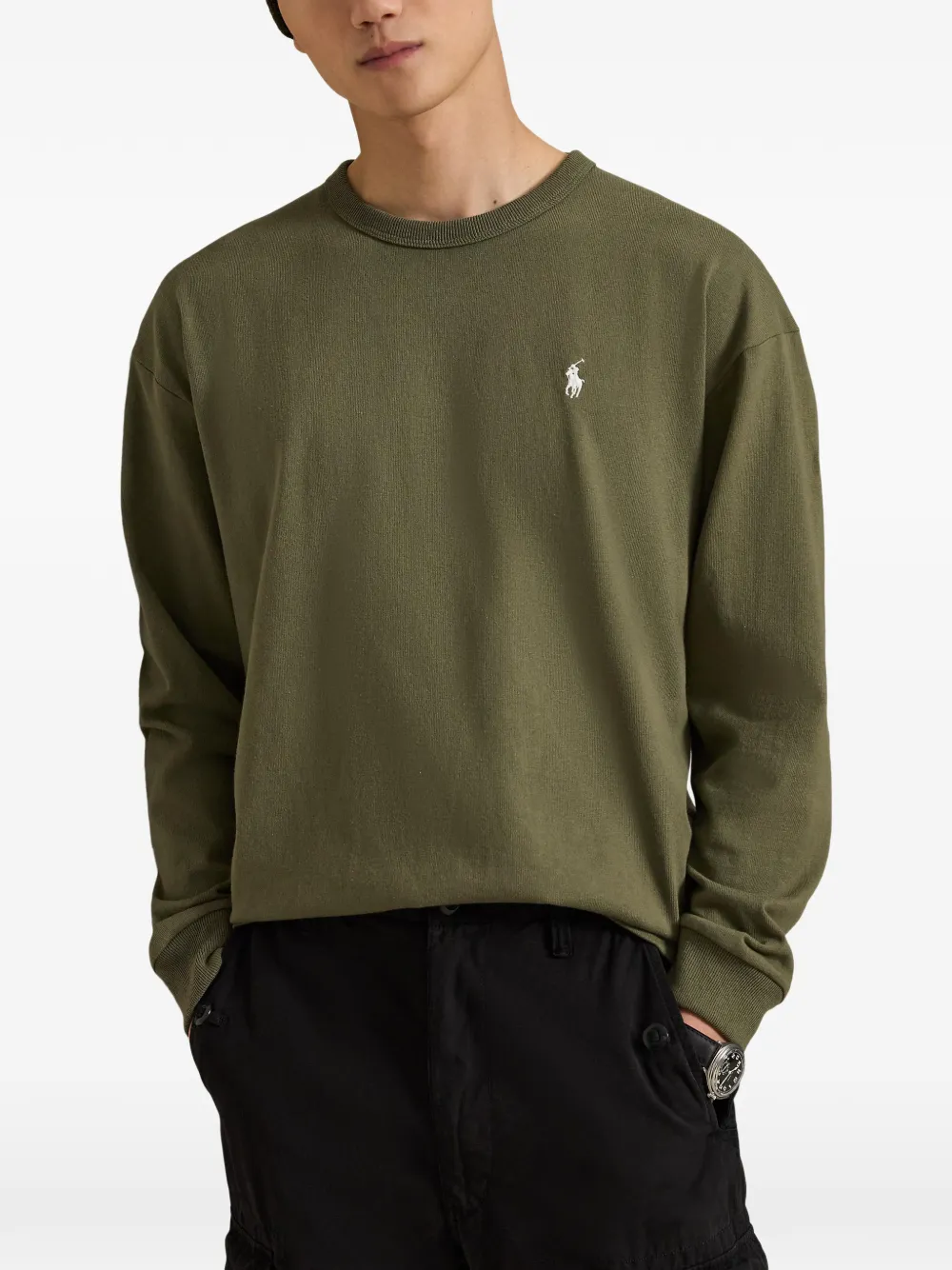 Polo Ralph Lauren Relaxed Fit jersey T-shirt met lange mouwen Groen