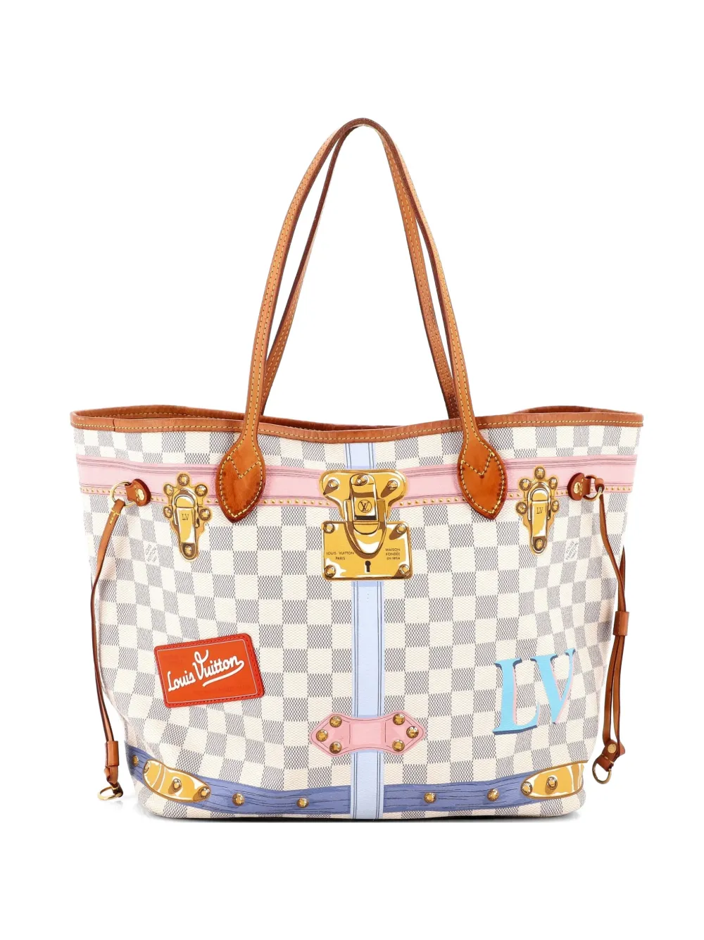 Louis Vuitton Pre-Owned Borsa a spalla Neverfull NM Tote Limited Edition Damier Summer Trunks MM - Multicolore