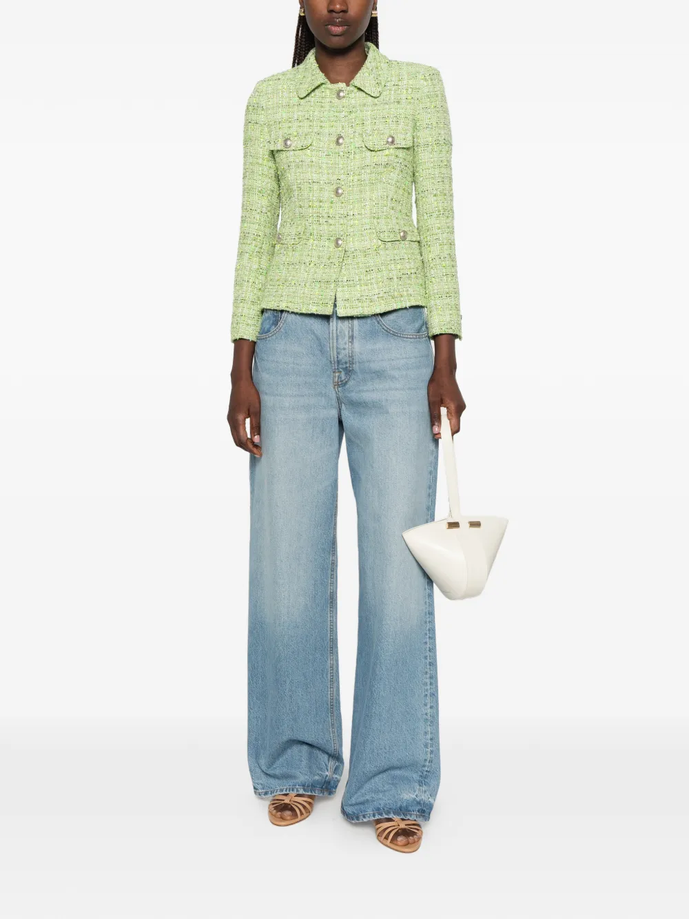 Tagliatore India jack met knoopsluiting Groen