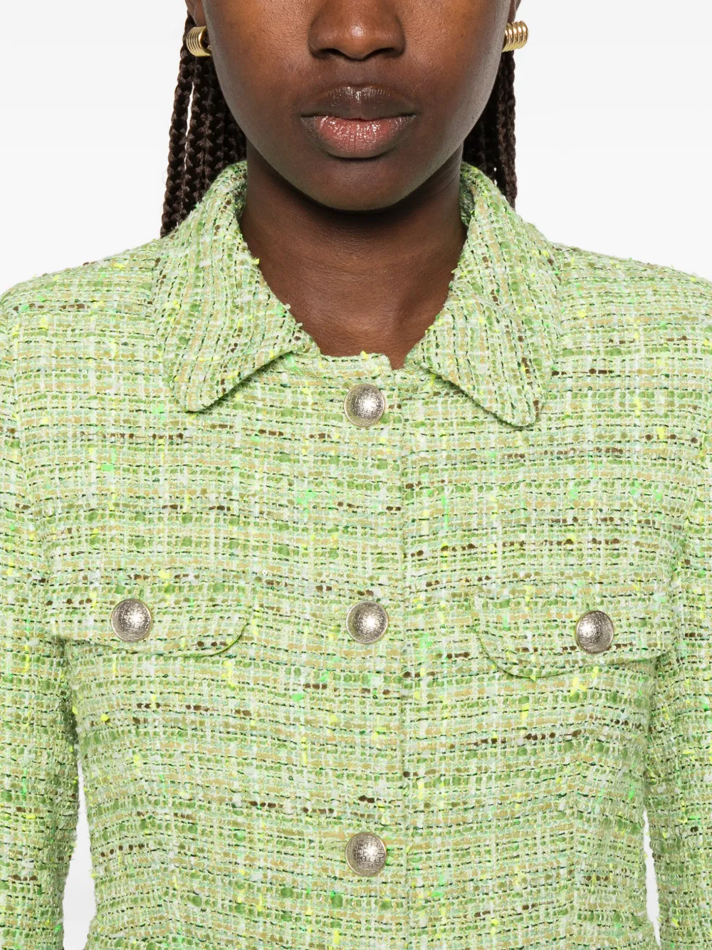 Tagliatore India jack met knoopsluiting Groen