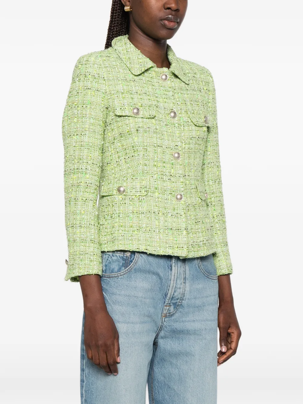 Tagliatore India jack met knoopsluiting Groen