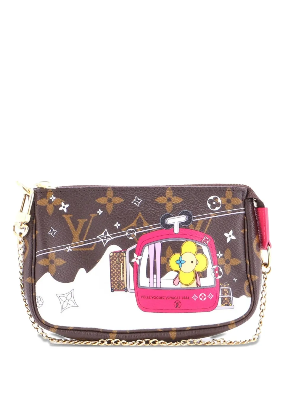 Louis Vuitton Pre-Owned Pochette Accessoires Limited Edition Vivienne Xmas Monogram Canvas Mini clutch bag - Marrone