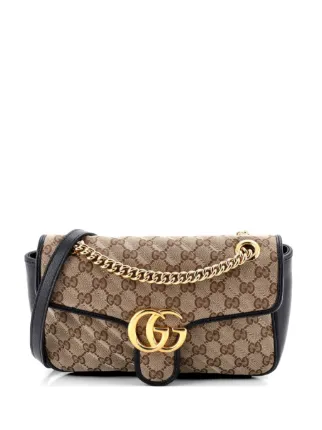 Gucci Pre-Owned GGマーモント フラップ ダイアゴナル キルティング GG 