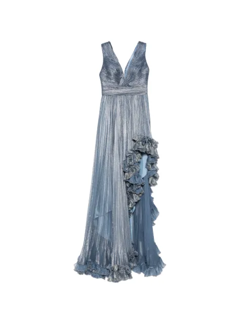 Iris Serban vestido largo Ariana plisado con volantes