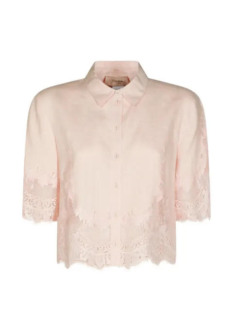 TWINSET lace-trim embroidered shirt