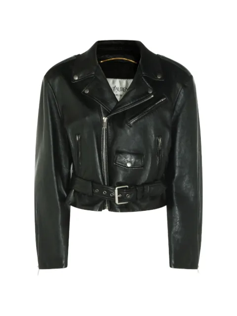 Saint Laurent chamarra biker con cinturón