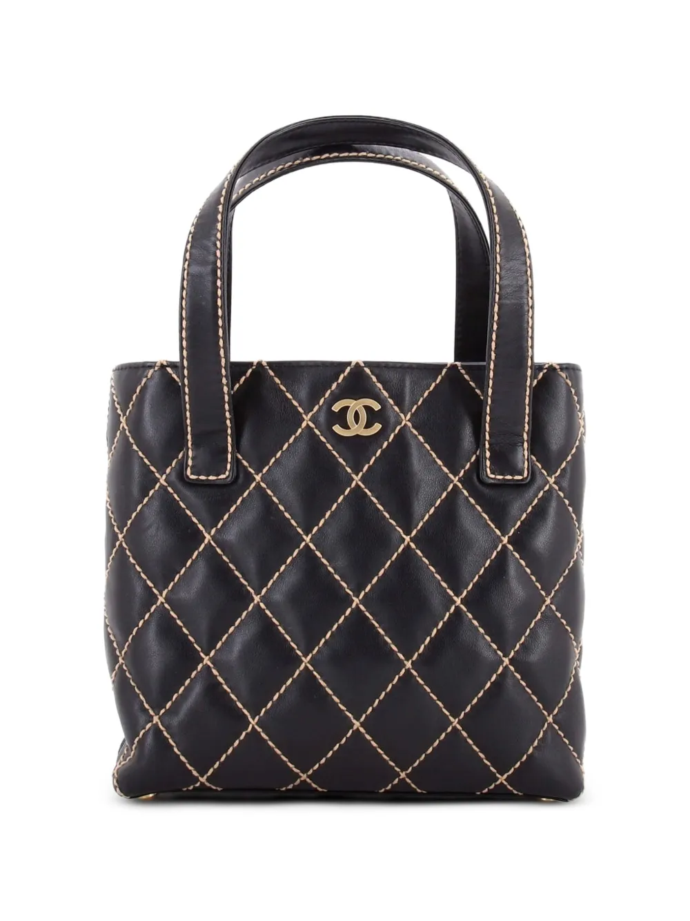 CHANEL Pre-Owned Surpique Quilted Leather Small tote bag - Nero