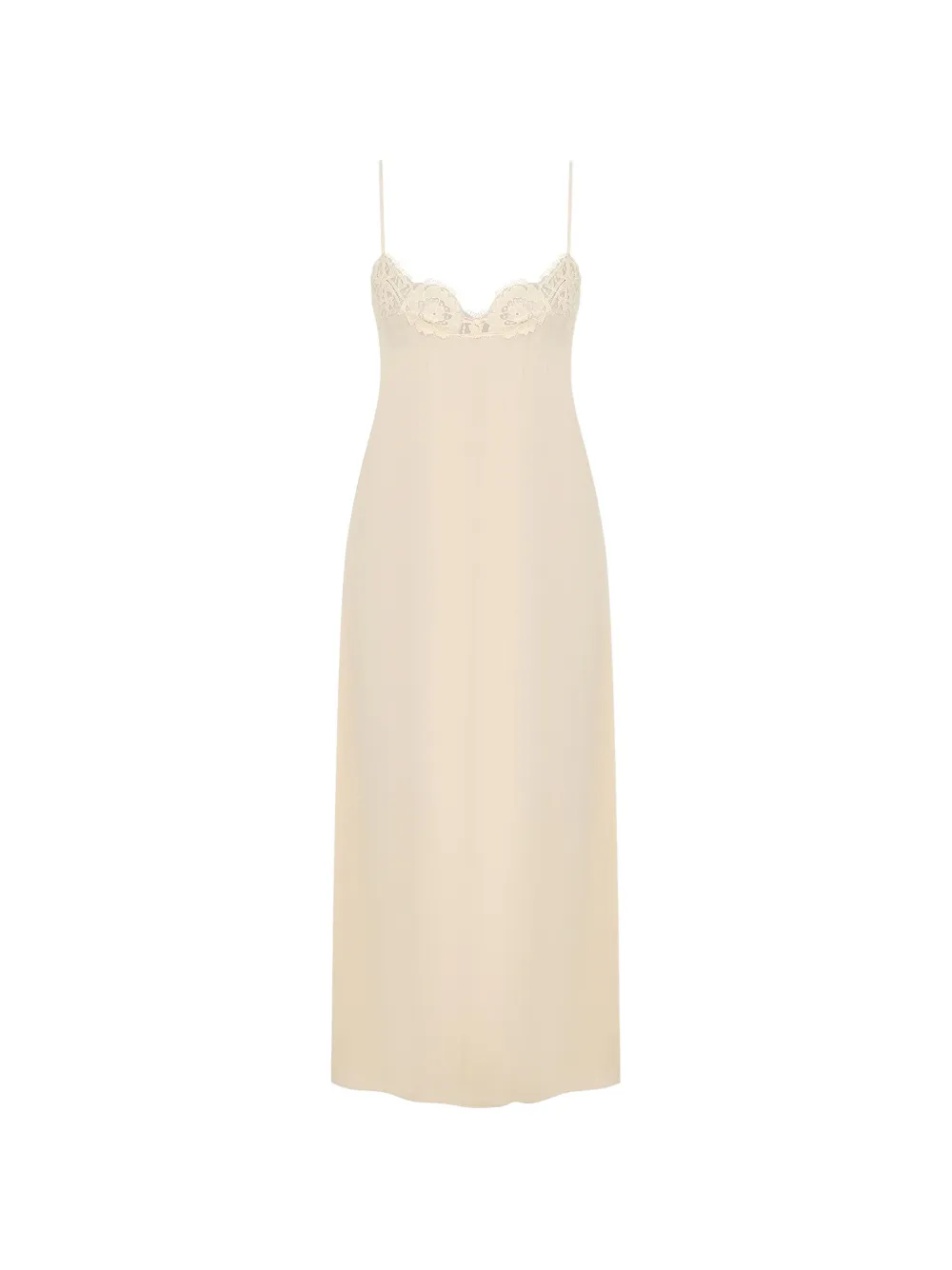 ZIMMERMANN Rebellion Splice maxi-jurk met ruches en kanten vlakken Beige