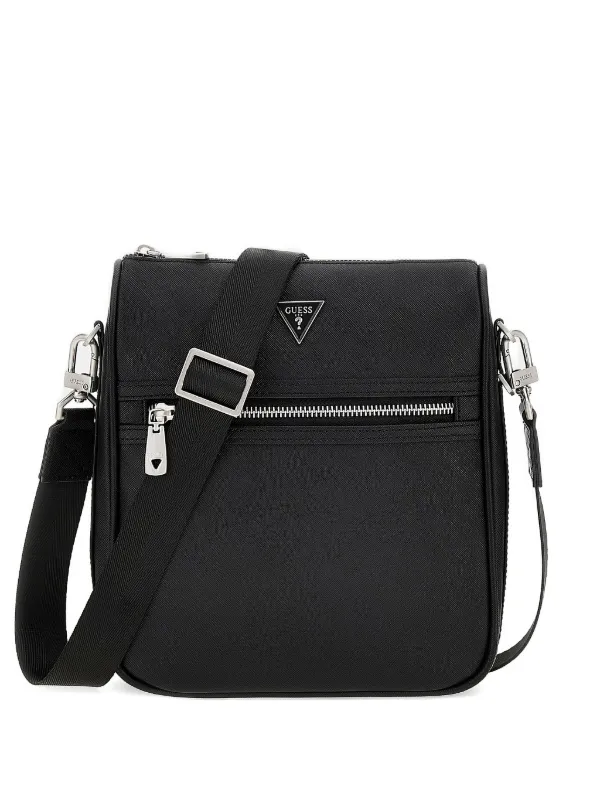 GUESS USA ミラノ トライアングルロゴショルダーバッグ | ブラック 