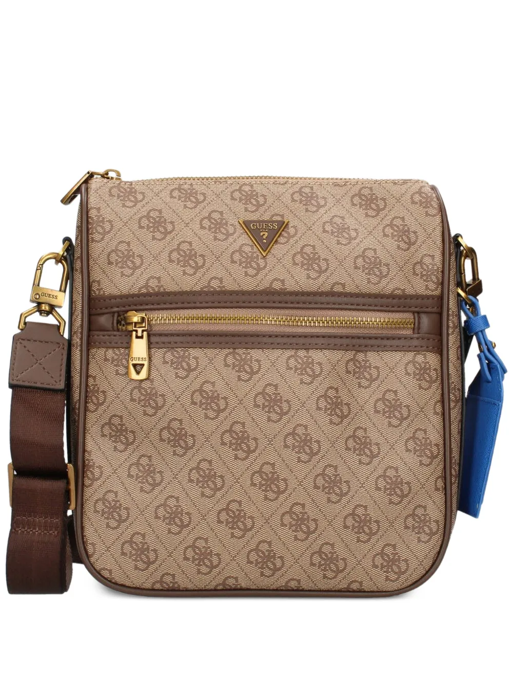 GUESS USA Milano 4G monogram-pattern logo-plaque messenger bag - Neutrals