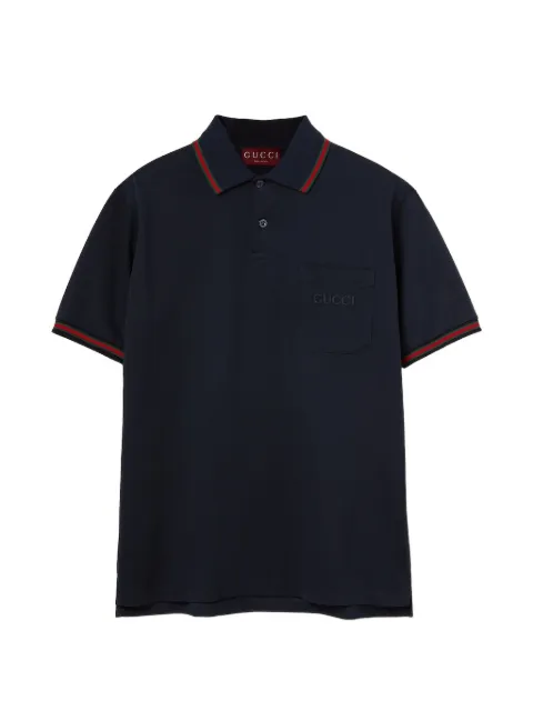Gucci web-stripe logo-embroidered polo shirt