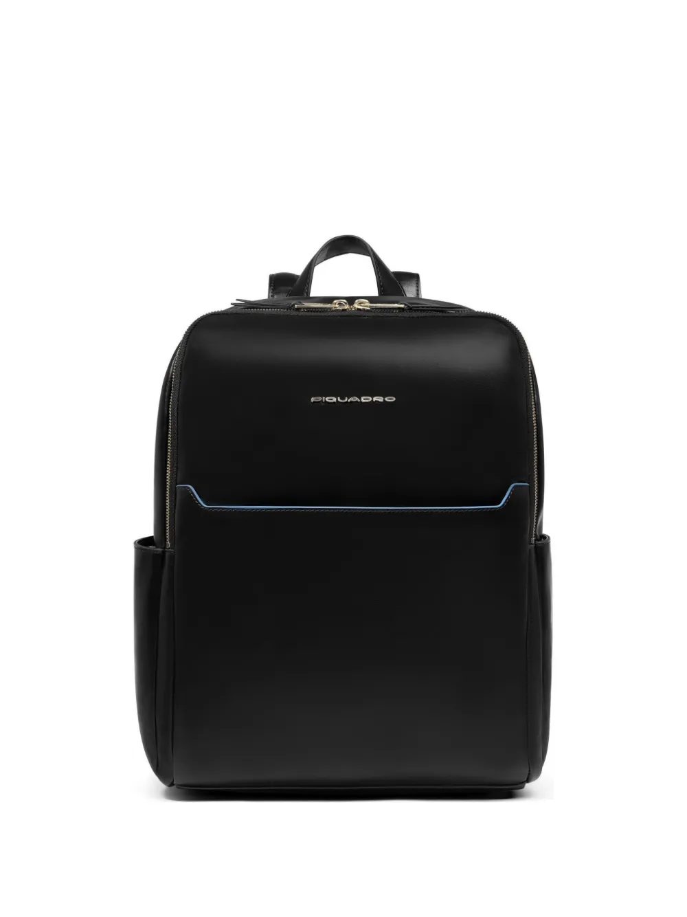 PIQUADRO logo-plaque leather backpack - Nero