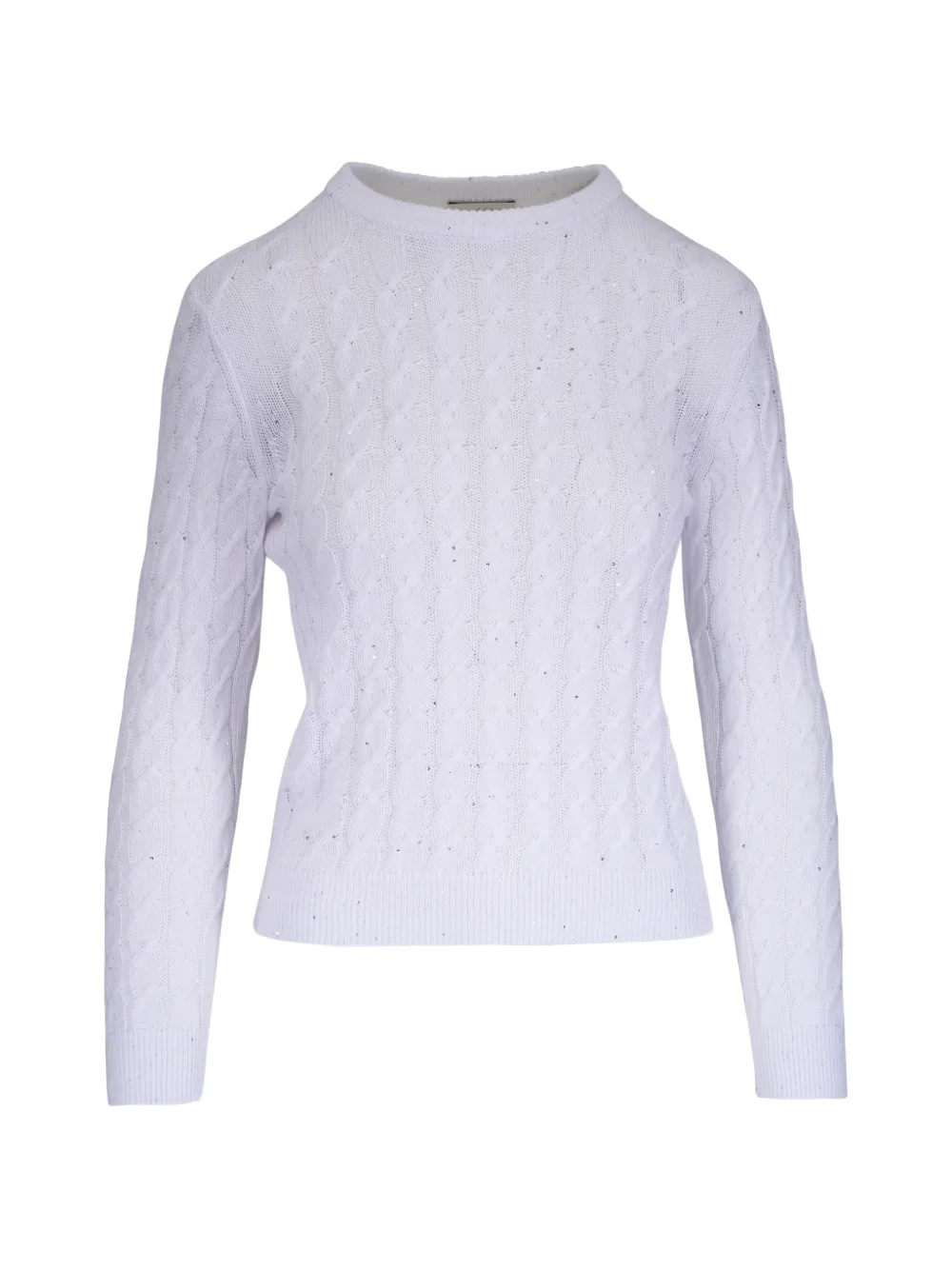 Kinross Cashmere Verziertes Oberteil mit Zopfmuster - Weiß