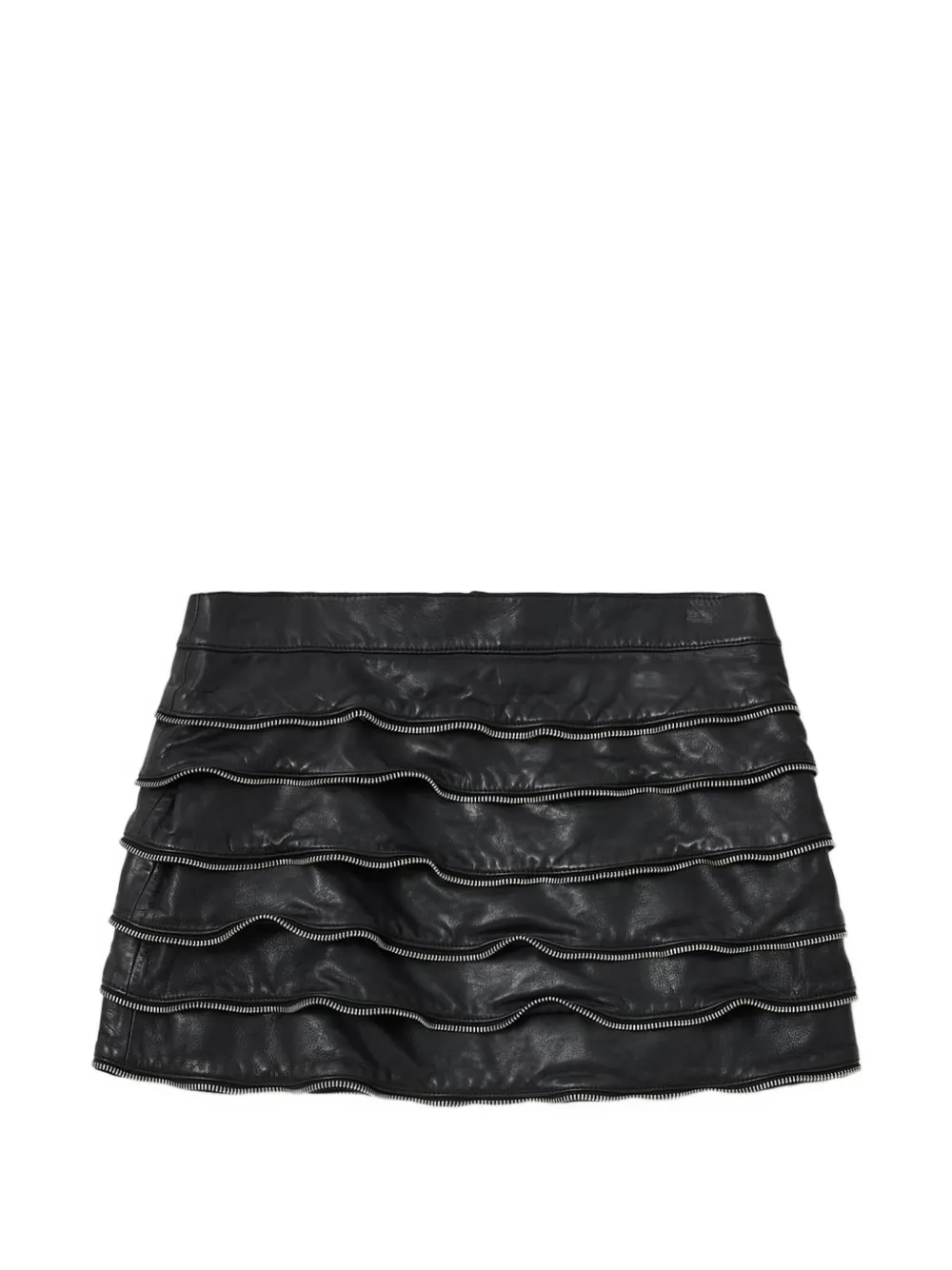 AllSaints Emara zip-trim ruffled skirt - Schwarz