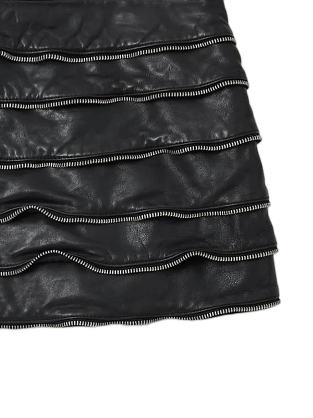 AllSaints Emara rok met ruches en rits Zwart