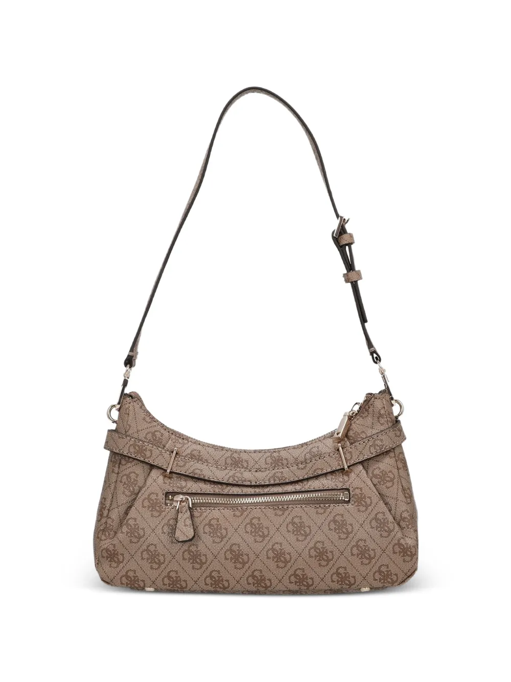 GUESS USA Yesba schoudertas met logopatroon en hangslot Beige
