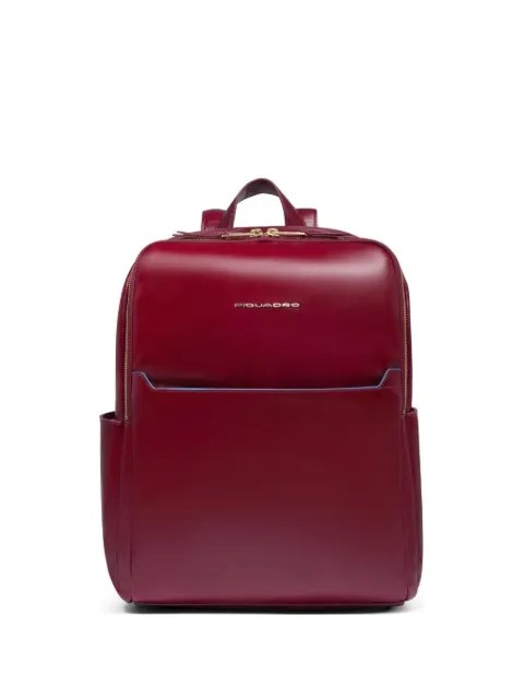 PIQUADRO logo-lettering leather backpack