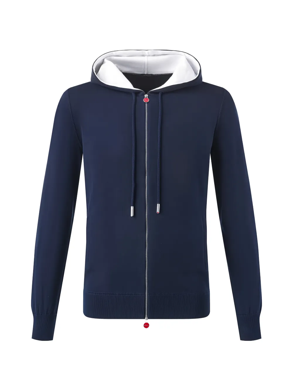 Kiton zip-up fine-knit hoodie - Blu