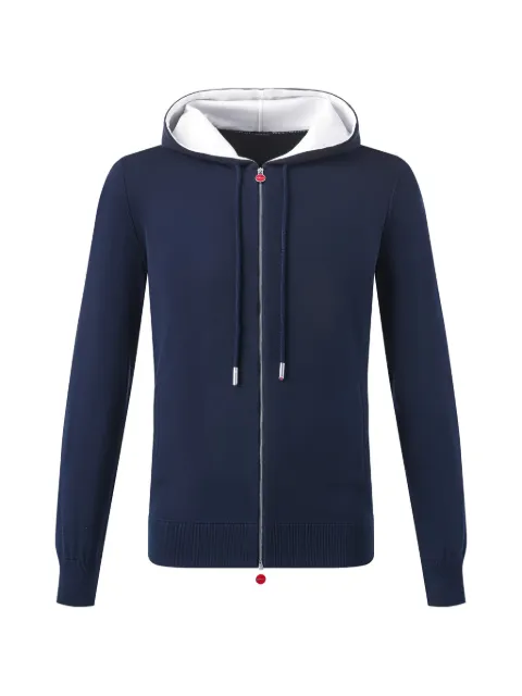 Kiton zip-up fine-knit hoodie