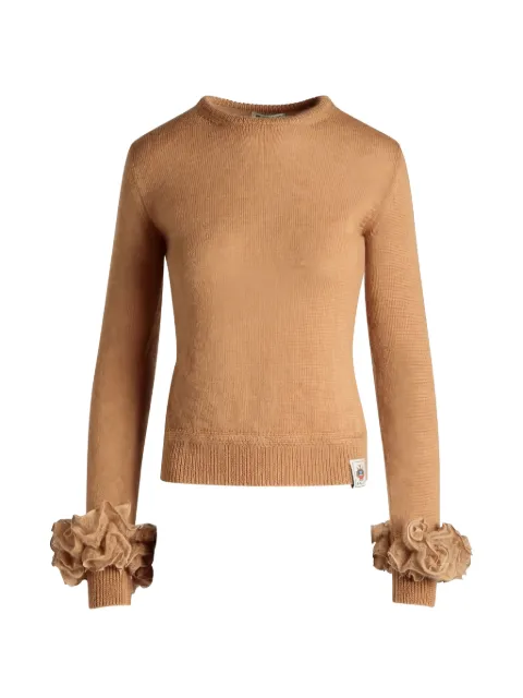 Bally frill-cuff sweater
